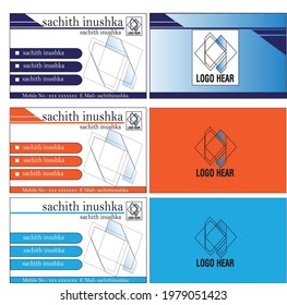 blue and orange color card name neumorph vector, editable business card in a modern style as an eps vector file.