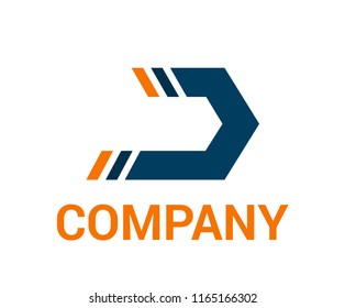 blue and orange color generic arrow abstract mark symbol logo design idea concept illustration for architecture company, technology corporate or any use