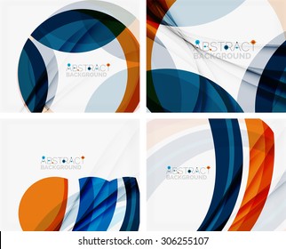 Blue and orange color shapes. Abstract background, vector illustration for your message