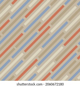 patrón de rayas vectoriales sin costura azul naranja y crema en el fondo