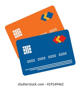 Blue and Orange Credit Card Vector