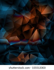 blue orange  dark  triangles  abstract  background vector