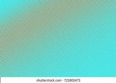 Blue and orange dotted halftone vector background. Vivid halftone banner template. Vintage dotted pattern. Abstract dotted backdrop. Pop art design. Grungy halftone texture. Blue design background.