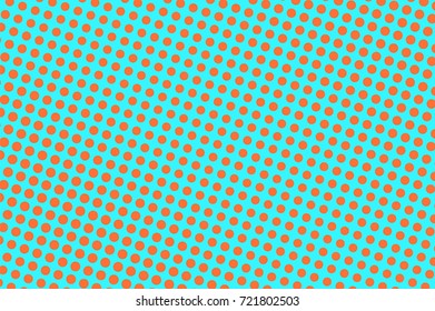Blue and orange dotted halftone vector background. Vivid halftone banner template. Vintage dotted pattern. Abstract dotted backdrop. Pop art design. Grungy halftone texture. Blue design background.
