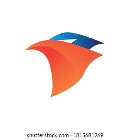 blue and orange eagle logo. eagle icon. logo for company