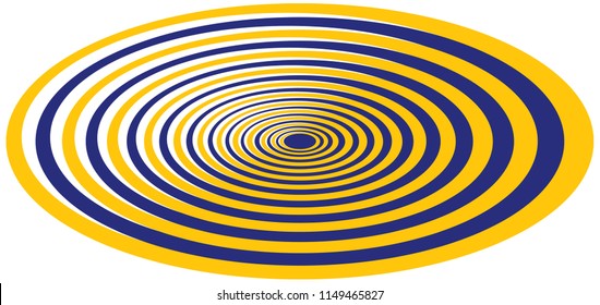 Blue and orange elliptic circular lines