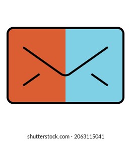 Blue and Orange envelope for email icon vector design symbol illustration for web, app, ui, repeat, reload, reset.