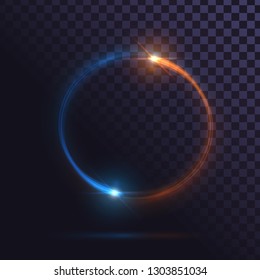 Blue And Orange Flash, Glow Ring, Shiny Spin Effect 