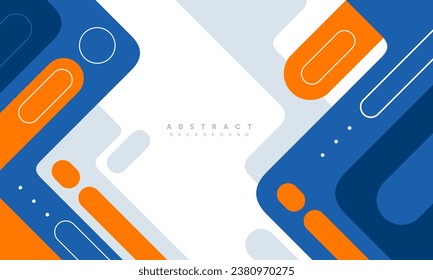 Vector de fondo geométrico plano azul y naranja