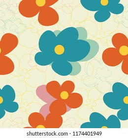 blue and orange flower background