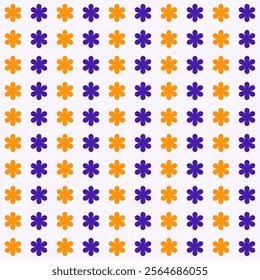 Blue Orange Flowers Geometric Pattern Modern Shapes Background