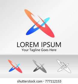 Blue and Orange Galaxy Logo .Creative Vector Logo Template Design Ideas for Your Business ,Business,Company,Studio,Community,Startup,Store etc.