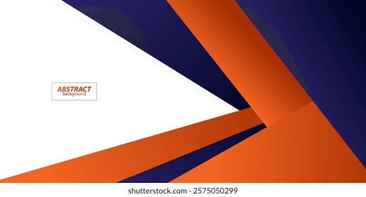 Blue and orange geometric business banner design. Creative banner design with square shape. Simple design on horizontal banner. Vector Eps10