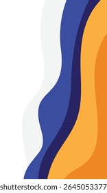 Blue and orange geometric business banner design. Creative banner design with wave shapes and lines for template. Simple design on white horizontal banner. Eps10 vector