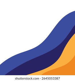 Blue and orange geometric business banner design. Creative banner design with wave shapes and lines for template. Simple design on white horizontal banner. Eps10 vector