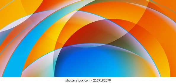 Fondo de tecnología geométrica azul naranja con formas onduladas brillantes. Diseño de vectores