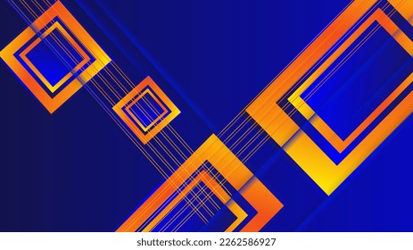 Blue orange geometry background vector