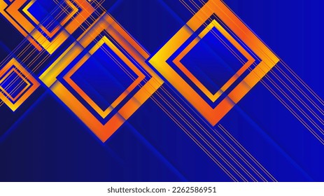 Blue orange geometry background vector