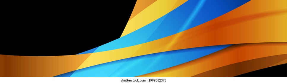 Las olas lacadas azules y naranjas abstraen el fondo moderno. Ilustración del vector