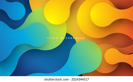 Blue and orange gradient dynamic fluid background