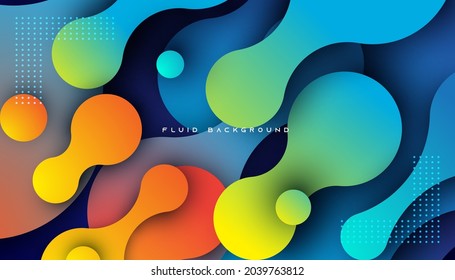 Blue and orange gradient dynamic fluid background