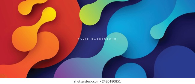 Blue and orange gradient dynamic fluid background design vector