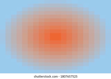 Fondo pixelado geométrico con degradado azul y naranja. Fondo vectorial.
