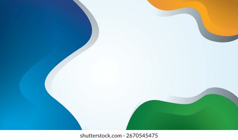 Blaue orangefarbene grüne Farbverlauf glatt gekrümmte Welle Hintergrund Illustration