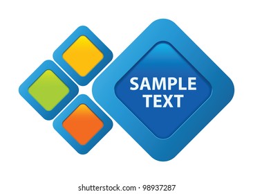 Blue, orange, green, yellow vector text frame