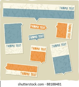 blue and orange grunge effect text boxes with copy space