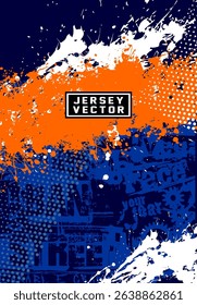 BLUE ORANGE GRUNGE PATTERN BACKGROUND FOR FULL SUBLIMATION JERSEY