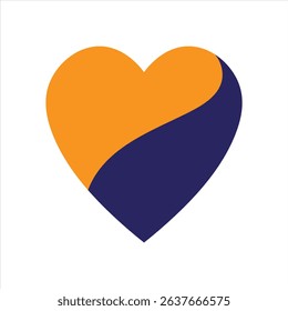 Blue orange heart design concept