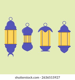 blue orange islamic lantern. islamic themed decoration. ornament. muslim. ramadan. eid al-fitr. eid al-adha. Islamic New Year. Islamic celebration day