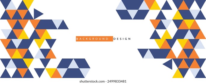 blue orange light blue abstract geometric background. Modern overlapping triangles. tri color shapes for your message. Business or tech presentation, app cover template