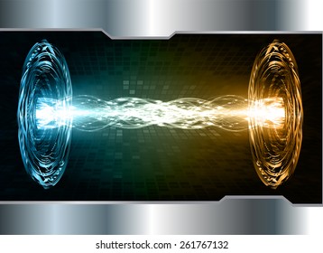 blue orange Light Abstract Technology background for computer graphic website business and internet, silver background.