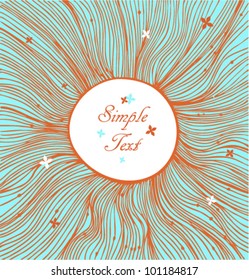 Blue and orange linear circle background