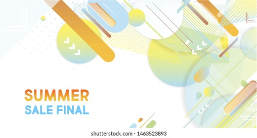 Blue and orange lines and points white background. Banner summer ecology poster triangle vector futuristic light minimal geometric