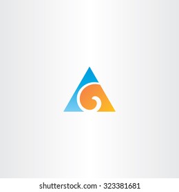 blue orange logo letter g triangle icon vector symbol