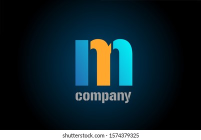 blue and orange logo m alphabet letter design icon for company. Suitable as a business logotype 