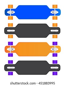 Blue and orange longboard set. eps10 vector illustration
