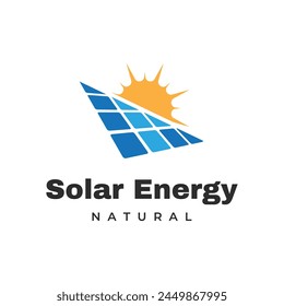 Blue Orange Minimalist Solar Energy Logo