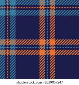 Blue, Orange modern tartan plaid Scottish seamless pattern.Texture from tartan, plaid, tablecloths, clothes, shirts, dresses, paper, bedding, blankets and other textile products.