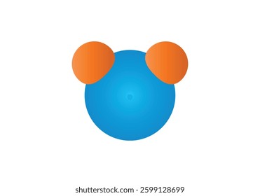 Blue and orange molecule of chemical component on white background