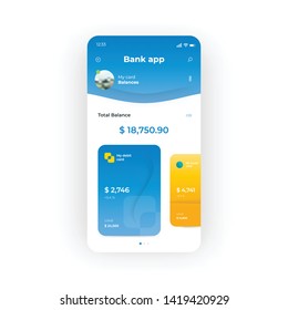 Blue and orange Online Banking UI, UX, GUI screen for mobile apps design. Modern responsive user interface design of mobile applications including Online Banking screen