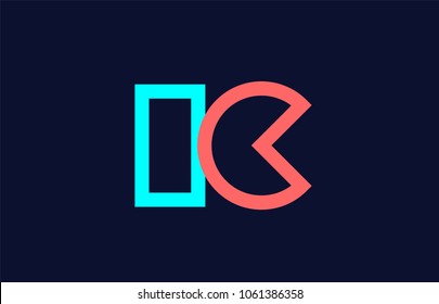 blue orange pastel alphabet letter ic i c logo combination design suitable for a company