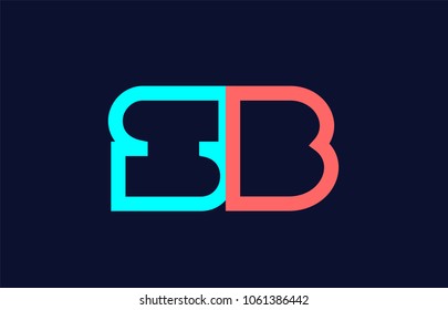 blue orange pastel alphabet letter sb s b logo combination design suitable for a company