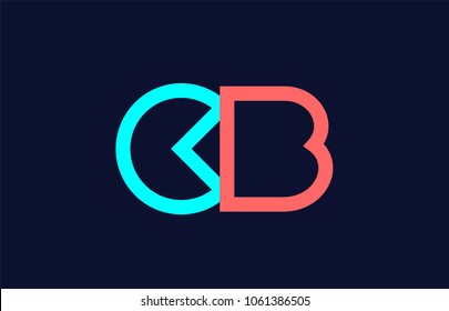 blue orange pastel alphabet letter cb c b logo combination design suitable for a company