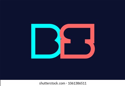 blue orange pastel alphabet letter bs b s logo combination design suitable for a company