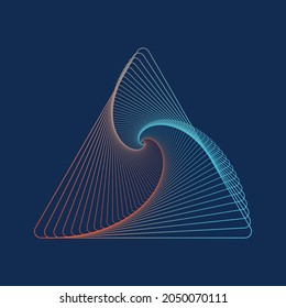 blue orange polygonal geometry vector