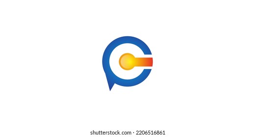 blue orange power logo for company